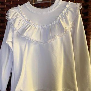 Girl's white shirt - Brand New -  100 % Cotton Sizes 2Y -7Y
